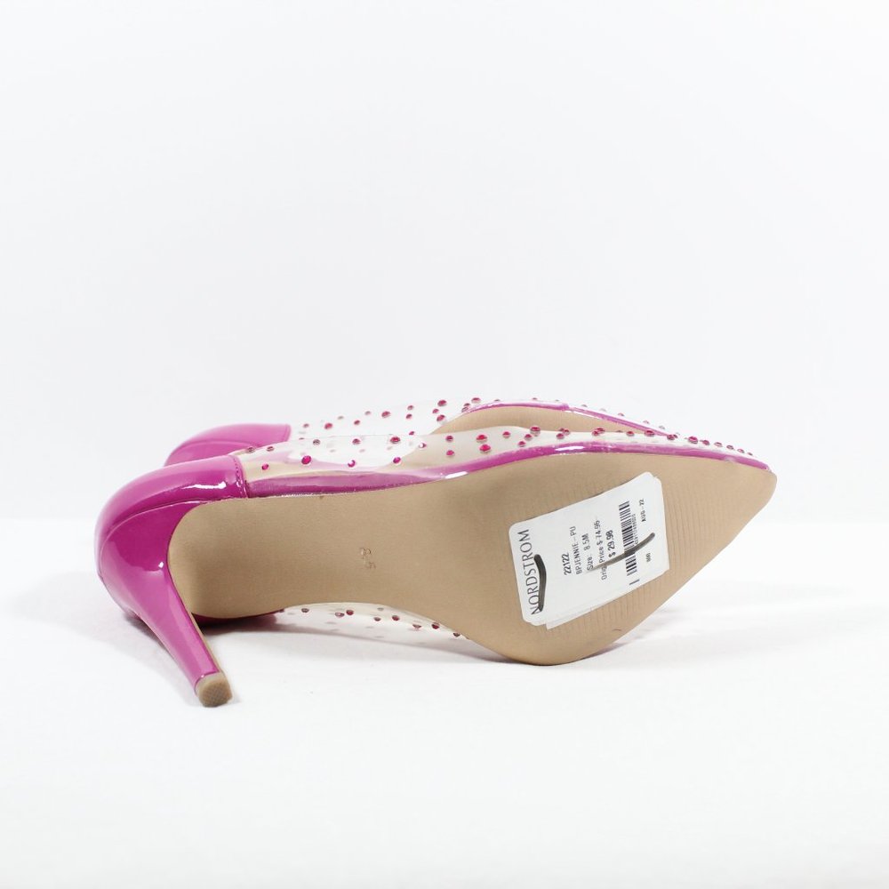 BP Women's Studded Pointed Toe Transparent Pumps - Pink 8.5M - Picture 5 of 6